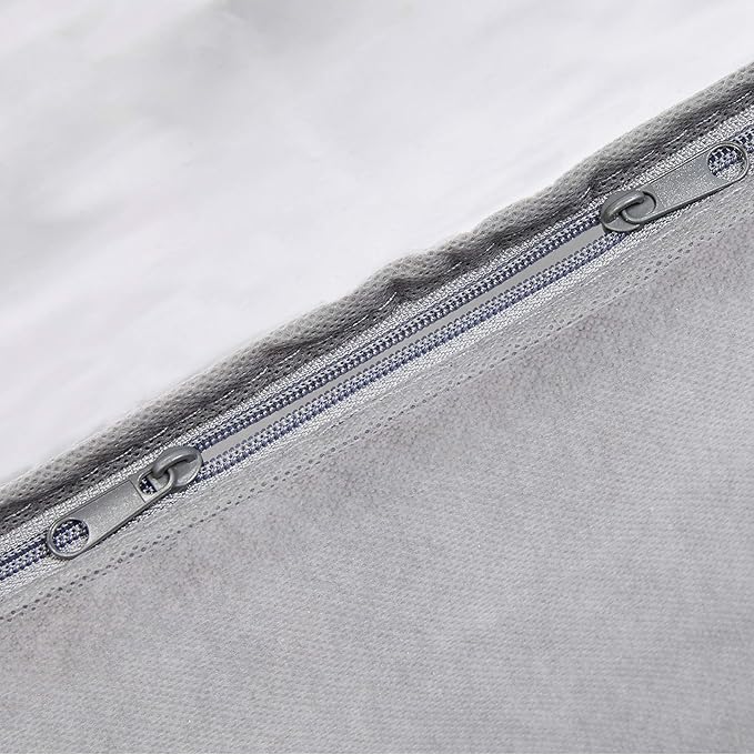 Amazon Basics Under Bed Storage Bags for Clothes and Blankets, Foldable Fabric Zipper Container with Clear Window and Reinforced Handles, Space Saving, 18 x 42 x 6 inches, Gray, 2-Pack