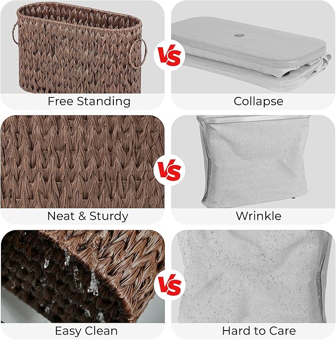 GRANNY SAYS Toilet Paper Storage, Toilet Paper Basket for Bathroom, 6 Mega Rolls Holder with Storage, Waterproof Bathroom Storage Baskets, Brown
