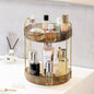 Aveniee 360 Rotating Makeup Organizer for Vanity, Perfume Sincare Organizers Bathroom Countertop Storage, Clear Cosmetics Lipstick Holder for Dresser,2 Tiers, Brown