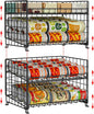2-Pack Stackable Rack Organizer, Storage for Kitchen Pantry Cabinet, Holders for Food, Multifunctional Dispenser for Snacks Soda