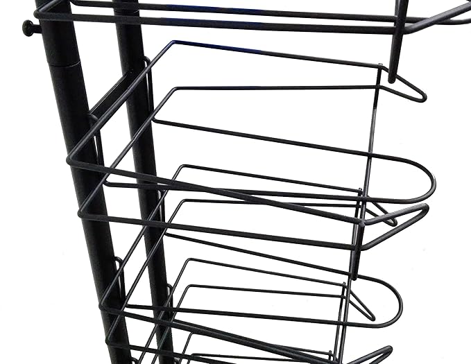 FixtureDisplays 12-Tier Hat Display Rack 12.5" Wide x 75" high x 14.5" deep 18165-BLACK-NEW-NPF