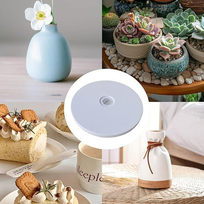 6" Small Lazy Susan Turntable Organizer Revolving Display Base, White Acrylic Ball Bearing Rotating Tray for Spice Rack Table Cake Kitchen Pantry Decorating, 40 lb Load, 360° Smooth Rotation