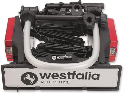 Westfalia Set bikelander and Storage Bag - Foldable towbar Mounted Bicycle Carrier for 2 Bikes - Suitable for eBikes - Universal Bike Carrier - Max. Load 60kg