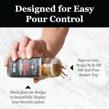 Watkins Countertop Two Tier Rotating Spice Rack, Includes 16 Watkins Organic Spices (16608)