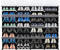 Shoe Rack Organizer, 16 Cube 8 Tier Covered Shoe Storage Cabinet 64 Pairs Freestanding DIY Shoe Shelves Plastic Shoes Rack for Closet Entryway Hallway Bedroom (Black3)