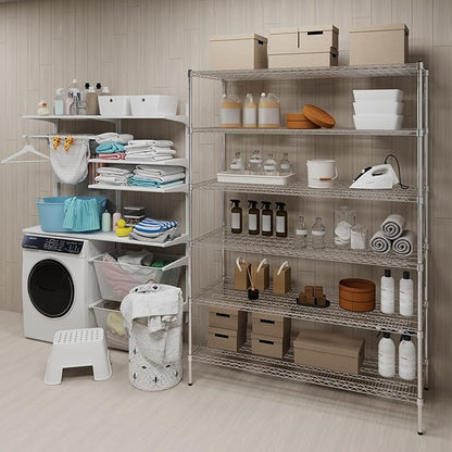 24" Deep x 60" Wide x 74" Height Wire Shelving Kit | 6-Tier | NSF Commercial Storage Rack Unit