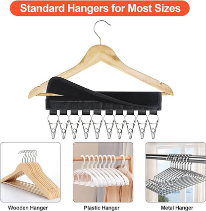 Hat Rack for Baseball Caps, 3Pack Hat Organizer, Hang Hat Hanger for Closet, Hat Storage Clips Holder for Ball Cap Winter Beanie & Accessories, Not Including Hangers & Hats (3PC Black)