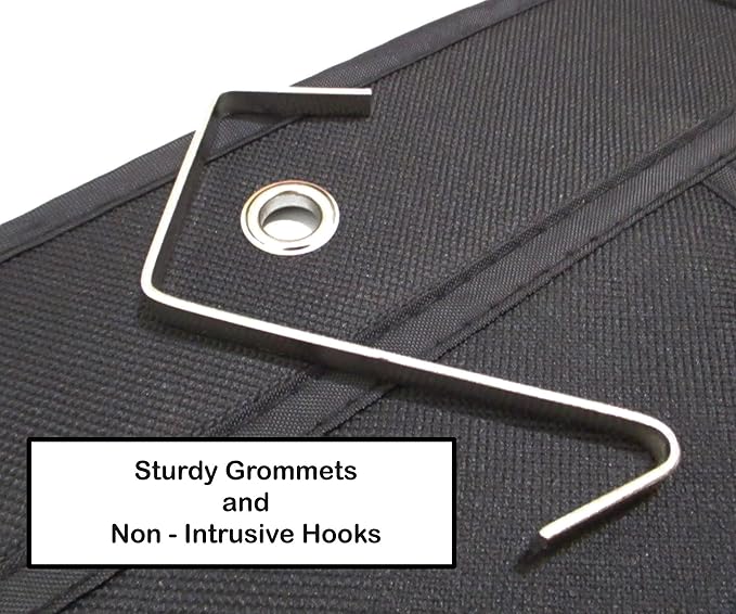 Shoe Organizer, Over The Door Hanging Closet Rack | 24 Large Mesh Pockets Fit Up To Size 14 | Strong Metal Hooks | Sturdy Black Fabric Holder| Perfect Storage For Trainers, Boots, Sandals