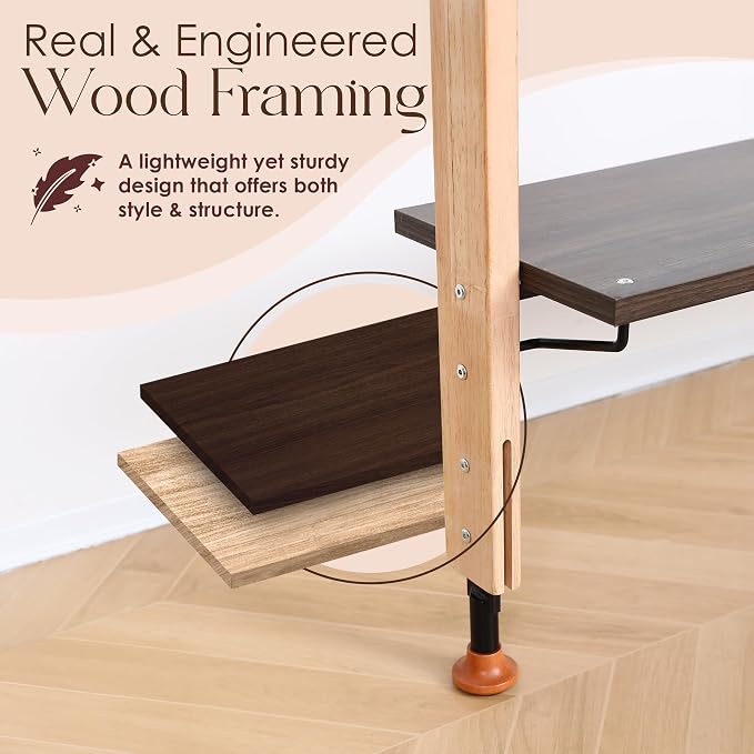 Houseables Industrial Closet System, Wall Closet System, Industrial Pipe Clothing Rack, Wall Mounted Clothes Rack, Open Wardrobe, Clothes Organizer, Floor to Ceiling, For Bedroom, Boutique, 83 x 50 IN