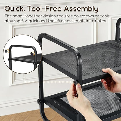 Expandable Shoe Rack for Closet - Shoe Organizer for Entryway, Adjustable Metal Shoe Storage, Stackable Long Shoe Stand Holder for Garage, Hallway, Door Entrance (Black, 2 Tier)