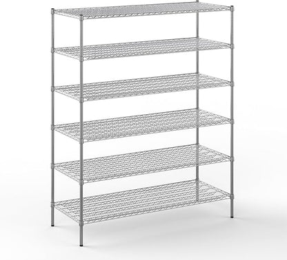 24" Deep x 60" Wide x 74" Height Wire Shelving Kit | 6-Tier | NSF Commercial Storage Rack Unit