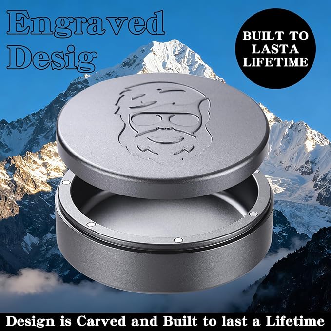 3.0inchBEIJIATE Magnetic Metal Can, Holder, Metal Container, Carved Tin with Magnetic Closure, Aluminum Container, Slim Pouch Can, zyn metal can,zyn container Storage Box Set (Grey)
