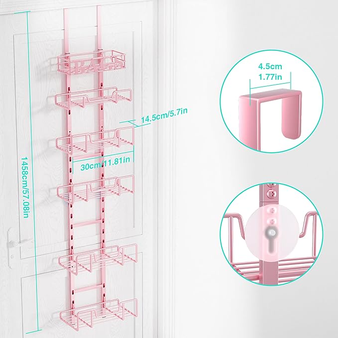 HapiRm Over Door Purse Organizer - Adjustable Purse Storage Rack with Bags Design Metal Basket, Wall Mounted Handbag Organizer, Hanging Handbag Holder, Can Use As 1/2 Part Detachable