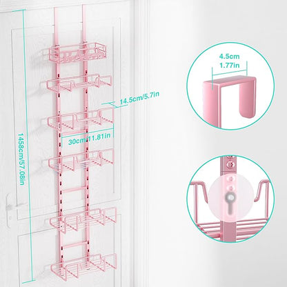 HapiRm Over Door Purse Organizer - Adjustable Purse Storage Rack with Bags Design Metal Basket, Wall Mounted Handbag Organizer, Hanging Handbag Holder, Can Use As 1/2 Part Detachable