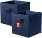 ShellKingdom Storage Bins, Foldable Fabric Storage Cubes And Cloth Organizer Drawer For Closet And Toys, 13 X 13 X 13 INCH, 2 Pack (Dark Blue)