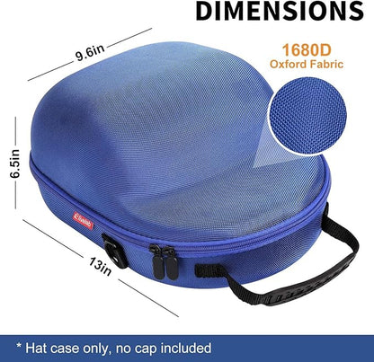 Livelab Hat Case, Hard Hat Case for Baseball Caps, Hat Storage with Carrying Handle & Shoulder Strap, Hat Organizer Protects Up to 6 Hats, Perfect for Travel & Home Storage - Blue