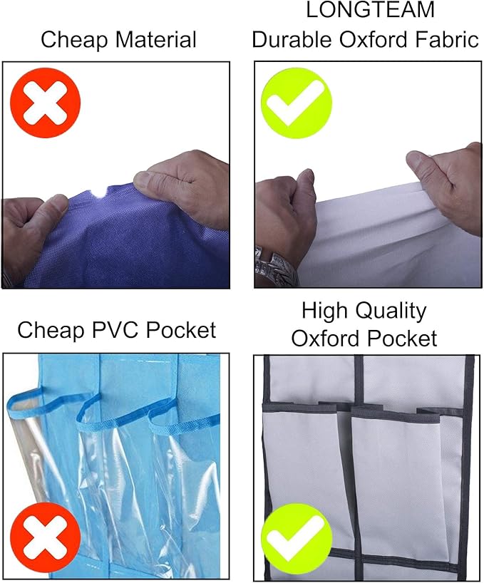 Shoe Organizer Over the Door 12 Pockets Shoe storage for Bedroom Door Hanging Shoe Rack Bathroom Closet Storage (Gray-2 Pack)