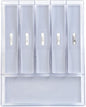 Glad Silverware & Utensil Drawer Organizer - Divided Clear Plastic Storage Tray with 6 Compartments for Kitchen Flatware and Cutlery - BPA Free, Food Safe, Non Slip, 12x15 inches