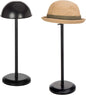 MyGift 2 Pcs Hat Stand with Adjustable Height, Cowboy Hat Rack Holder, Freestanding Baseball Cap Display, Wig Helmet Fedora Organizer, Black Metal Dome Shape