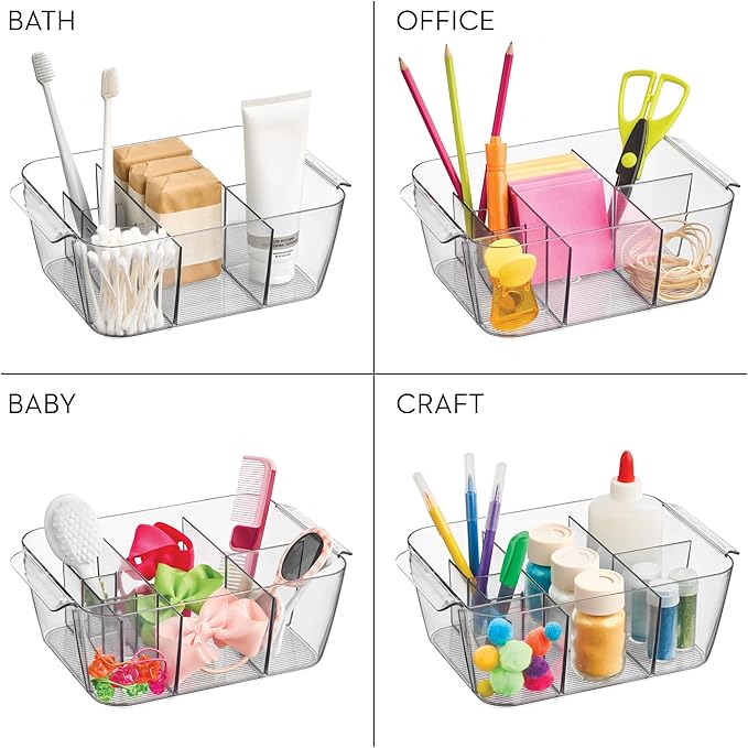 iDesign Makeup Organizer for Countertop or Vanity- Storage for Cosmetics and Toiletries - Set of 2 - Clear