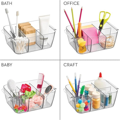 iDesign Makeup Organizer for Countertop or Vanity- Storage for Cosmetics and Toiletries - Set of 2 - Clear