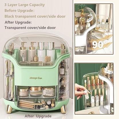 Omeily Upgrade Large Makeup Organizer Countertop Vanity Organizer Cosmetic Organizer Makeup Storage Box Bathroom Counter Organizer Perfume Skincare Organizers Gift Women Clear Design Easy Visibility