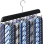 Tie Rack Belt Hanger for Closet Upgraded Non Slip Tie Hanger Space Saving with 20 Foldable Hooks Wooden Belt Tie Organizer for Tank Tops Bras Cami Scarves
