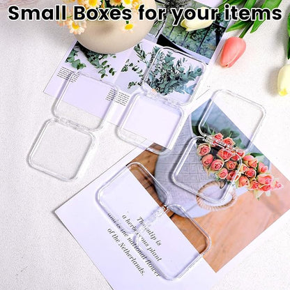 30pcs Press on Nail Storage Box with 60 Pcs Adhesive Double Sided Tape Acrylic Nail Display Boxes Artificial False Nail Box Organizer Fake Nail Case Transparent Nails Packaging Boxes for Nail Salon