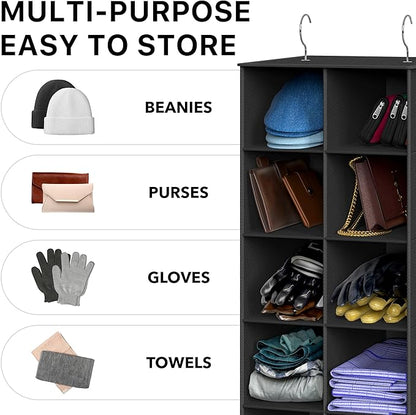 Simple Houseware 20 Section Shelves Hanging Shoes Organizer Holder for Closet, Black