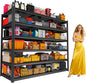 Heavy Duty Garage Shelving Unit, 6-Tier Adjustable Metal Storage Shelves, High-Capacity Storage Rack, 3000LBS Utility Shelf for Garage & Basement, Tool Organization, Warehouse, 82" H, Black