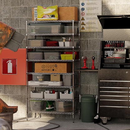 21" Deep x 42" Wide x 86" Height Wire Shelving Kit | 8-Tier | NSF Commercial Storage Rack Unit