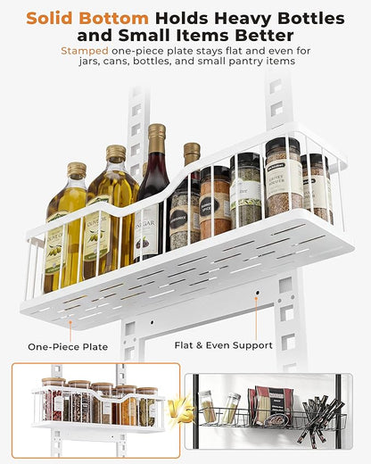 EVERIE Over the Door Pantry Organizer, 9-Tier Heavy Duty Door Storage Rack with Solid Bottom Baskets, Stable No-Bumping Design, Adjustable Hanging Shelves for Kitchen Pantry