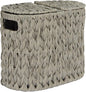 Toilet Paper Storage with Double Lid, Toilet Paper Basket for Storage, Waterproof & Freestanding Tissue Holder for Bathroom, 4 Rolls, Grey