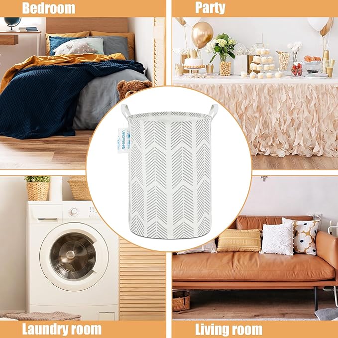 Laundry Basket Canvas Fabric Collapsible Organizer Basket for Storage Bin Toy Bins Gift Baskets Bedroom Clothes Children Nursery Hamper (Arrowhead)