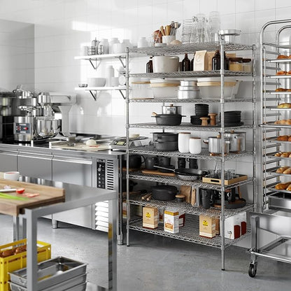 24" Deep x 42" Wide x 74" Height Wire Shelving Kit | 8-Tier | NSF Commercial Storage Rack Unit