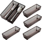 Smart Design Drawer Organizer - Steel Metal Mesh - Set of 6 (9 x 3 Inch, 6-Pack, Bronze)