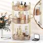 MOKANI 360 Rotating Makeup Organizer for Vanity, 3 Tier Adjustable Perfume Organizer for Dresser, Multi-Function Spinning Cosmetics Skincare Storage for Bedroom, Dresser, Countertop, Amber