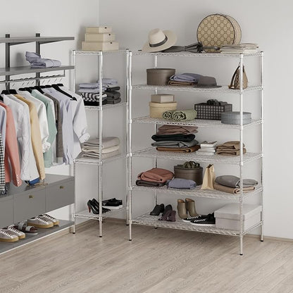 24" Deep x 48" Wide x 74" Height Wire Shelving Kit | 6-Tier | NSF Commercial Storage Rack Unit