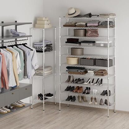 18" Deep x 48" Wide x 86" Height Wire Shelving Kit | 10-Tier | NSF Commercial Storage Rack Unit