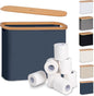efluky Toilet Paper Basket with Lid, Toilet Paper Organizer for Bathroom, Free Standing Toilet Paper Holder with Storage, Blue