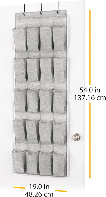 Whitmor Over the Door Shoe Organizer - 20 Section - Space-Dyed Grey