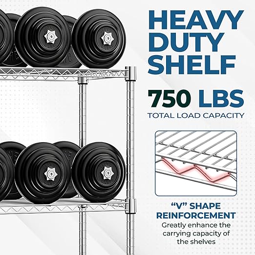 NSF Approved Heavy Duty Chrome Wire Shelf | 60" x 14" | Adjustable Metal Storage Shelf for Kitchens, Utility Rooms, Storage, Offices & Home