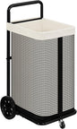 STORAGE MANIAC Rolling Laundry Cart with Wheels 37.4"H Laundry Hamper with Removable and Washable Canvas Liner Heavy Duty Laundry Basket Sorter Utility Cart Steel Frame for Clothes & Groceries, Beige
