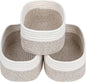 CubesLand Baskets for Shelves Storage,Cube Shelf Closet Storage Bins Set 3,Long-lasting &Skin-friendly Toy Basket Bin,Stylish Room Decor Basket,Woven Off White/Light Brown