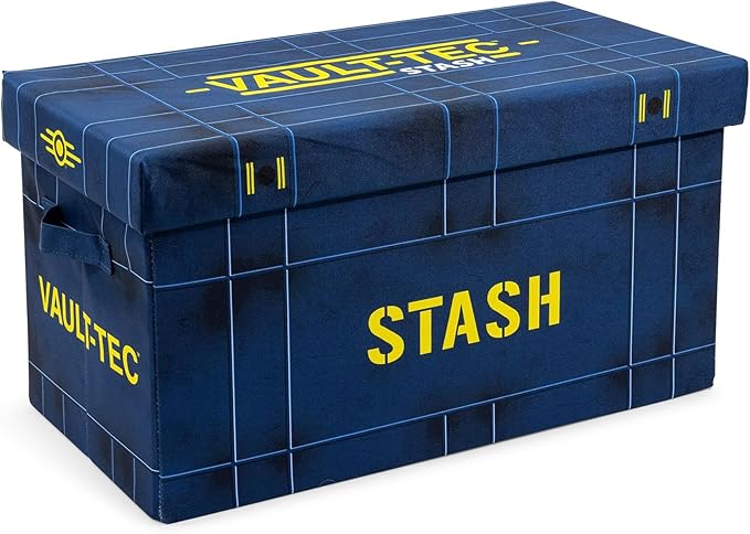 Fallout 76 Vault-Tec Fabric Storage Bin | Cube Organizer For Cabinet, Closet | 24 x 12 Inches