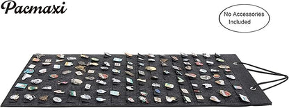 PACMAXI Hanging Brooch Pin Organizer, Display Pins Storage Case, Brooch Collection Storage Holder, Holds Up to 96 Pins.(Not Include Any Accessories) (M-170 Slots, Dark gray, Medium)
