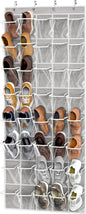 Simple Houseware 40 Large Clear Pockets Over The Door Hanging Shoe Organizer, Gray (75.4'' x 27.25'')