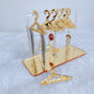 Earring Hanger Rack with 8 Mini Coat Hangers, Acrylic Earring Holder Display Stand, Ear Studs Hanging Earrings Organizer For Women Girls, Yellow