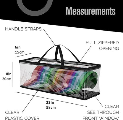 Houseables Baseball Cap Storage Bag, Hat Organizer Case, Cap Holder, Clear Plastic Tote, Black Handles, Moisture & Dust Proof, w/Zipper Closure, Holds up to 22 Hats, Dirt Protection, 23" x 6" x 8"