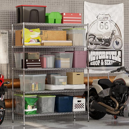 24" Deep x 54" Wide x 74" Height Wire Shelving Kit | 5-Tier | NSF Commercial Storage Rack Unit